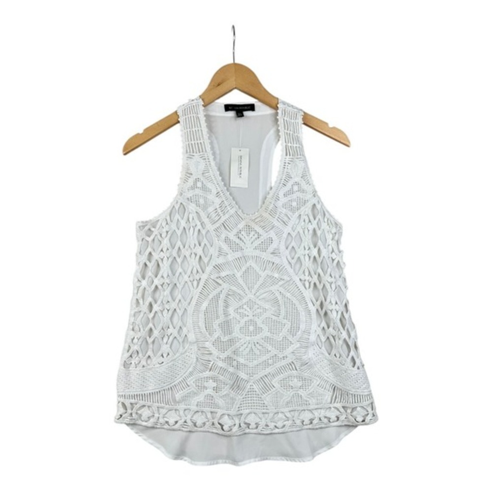 New‎ Banana Republic Crochet Detail Lace Sleeveless Blouse size XS White